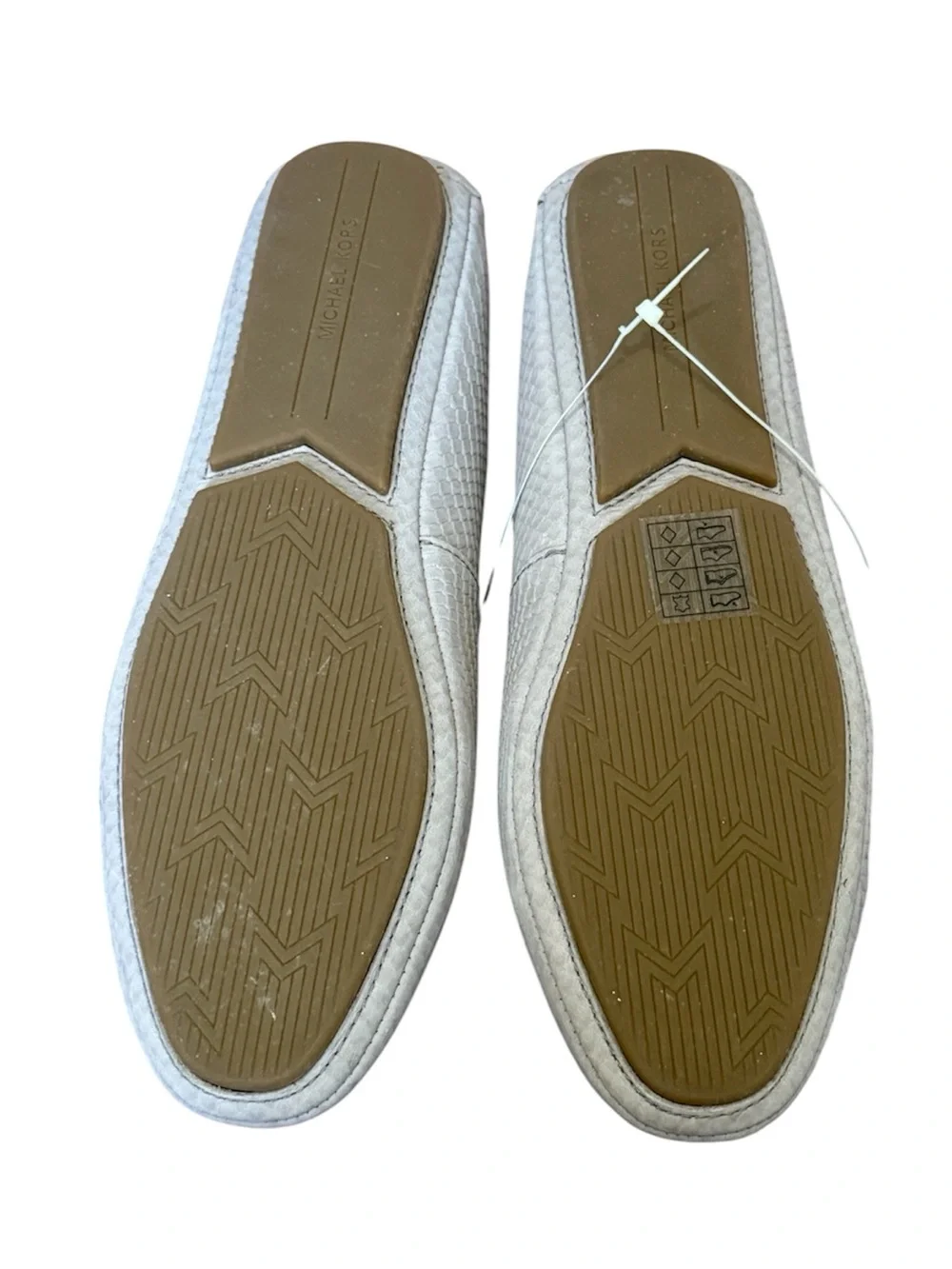 Michael Kors White Quilted MK Logo Slip-On Flats